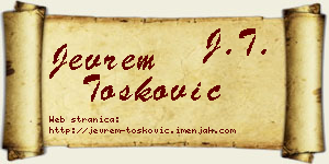 Jevrem Tošković vizit kartica